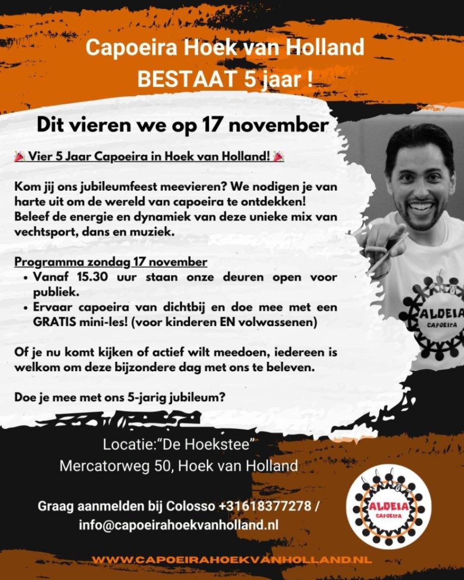 Vier 5 jaar Capoeira Hoek van Holland 17 November vanaf 12:00 image