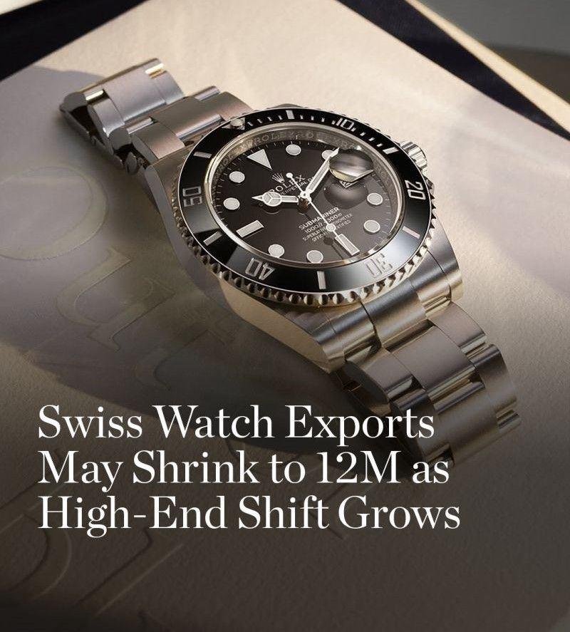 Swiss Watch Exports Could Dwindle to 12 Million Units As High-End Shift Accelerates image