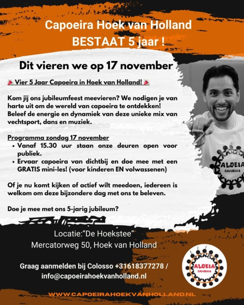 Vier 5 jaar Capoeira Hoek van Holland 17 November vanaf 12:00 image