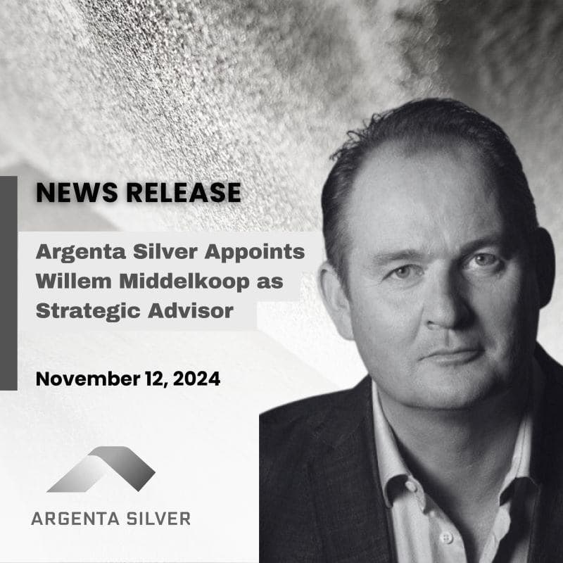 Argenta Silver Appoints Willem Middelkoop as Strategic Advisor image