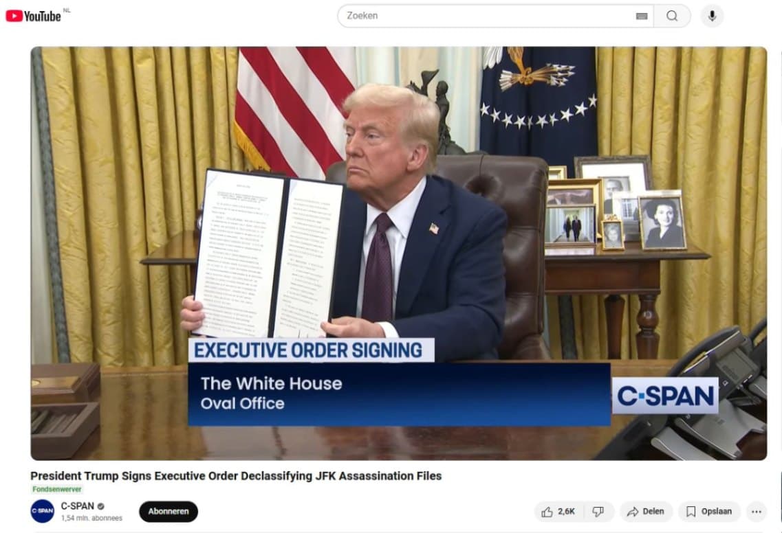 President Donald Trump signs an executive order to declassify assassination files of John F. Kennedy image