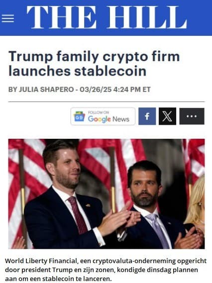 Trump lanceert een stablecoin. Revolutionair? Of is het gewoon het oude systeem in een nieuw jasje? image