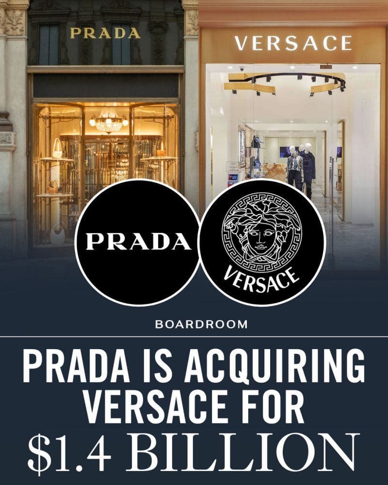 NEWS: Prada is buying Versace in a $1.4 billion all-cash deal. image