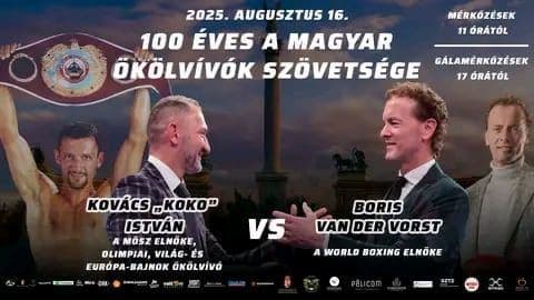 Next Saturday, I will share the ring with Olympic gold medalist István Kovács in an exhibition bout, as part of the celebrations marking the 100th anniversary of the Hungarian Boxing Association in Budapest. image